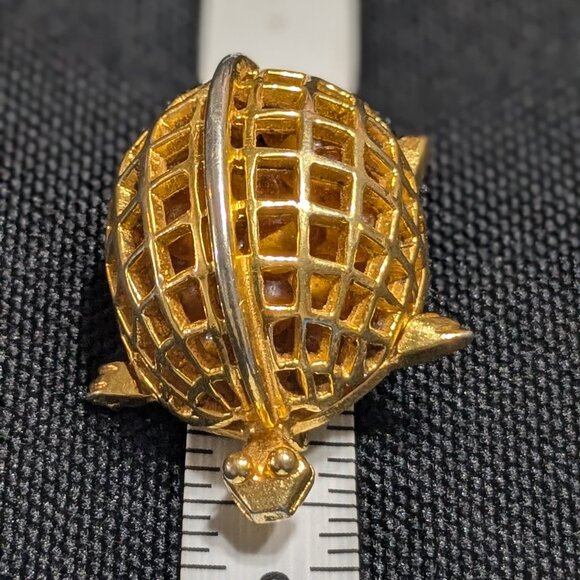 Vintage Turtle Brooch with Gold Finish - Picture 1 of 5
